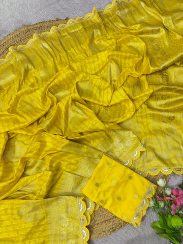 Pure Crepe Khadi and Tissue Weaving Saree