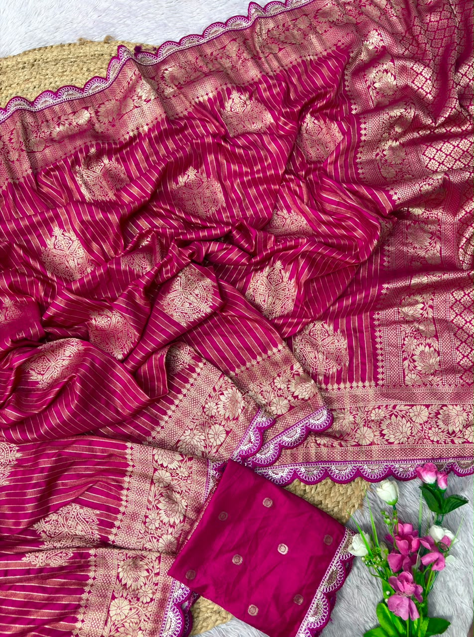 Pure Crepe Khadi and Tissue Weaving Saree