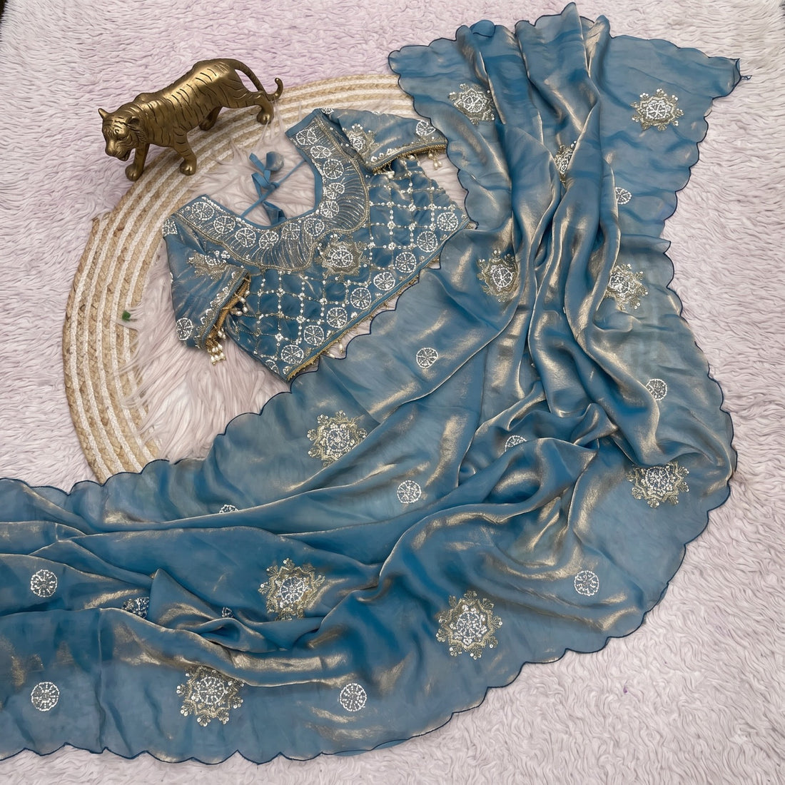 Pure Soft Fandy Sattin Silk  Saree