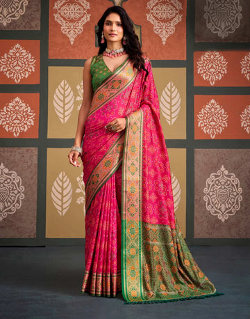 Faddism Sangam Patola Silk Saree