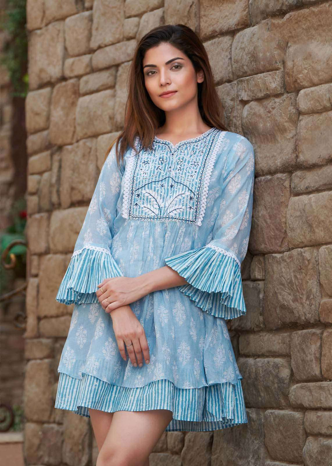 Faddism Victoria Vol-2 Printed Cotton Mal & Rayon Tunic One Piece
