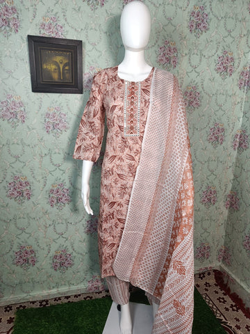 Faddism Elegant Floral Cotton Kurta Set – Comfort Meets Style!