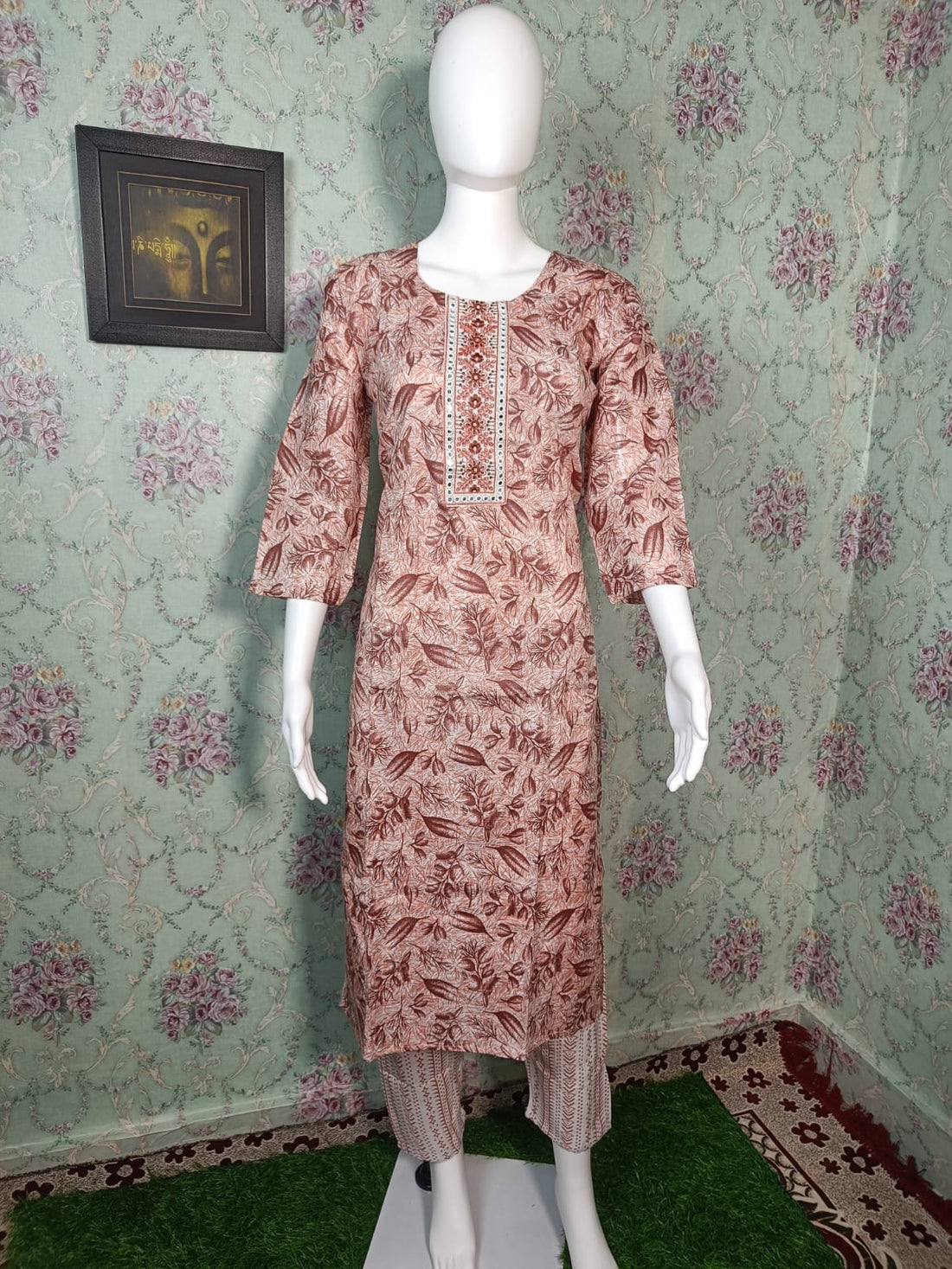 Faddism Elegant Floral Cotton Kurta Set – Comfort Meets Style!