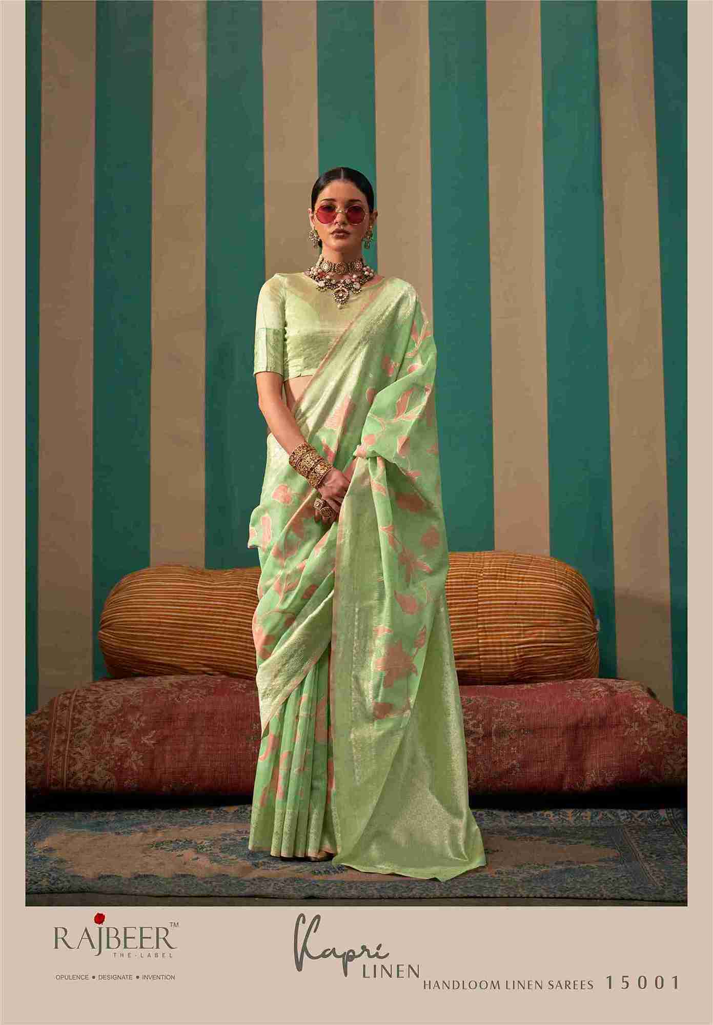 Premium Handloom Linen Saree – Kapri Collection