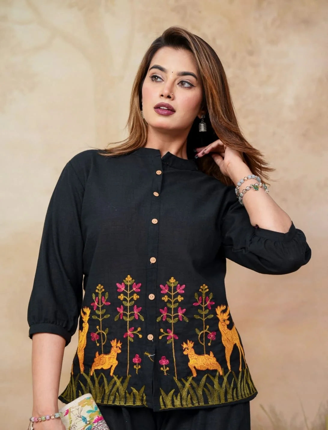 Stylish Embroidered Cotton Flex Co-ord Set for Women
