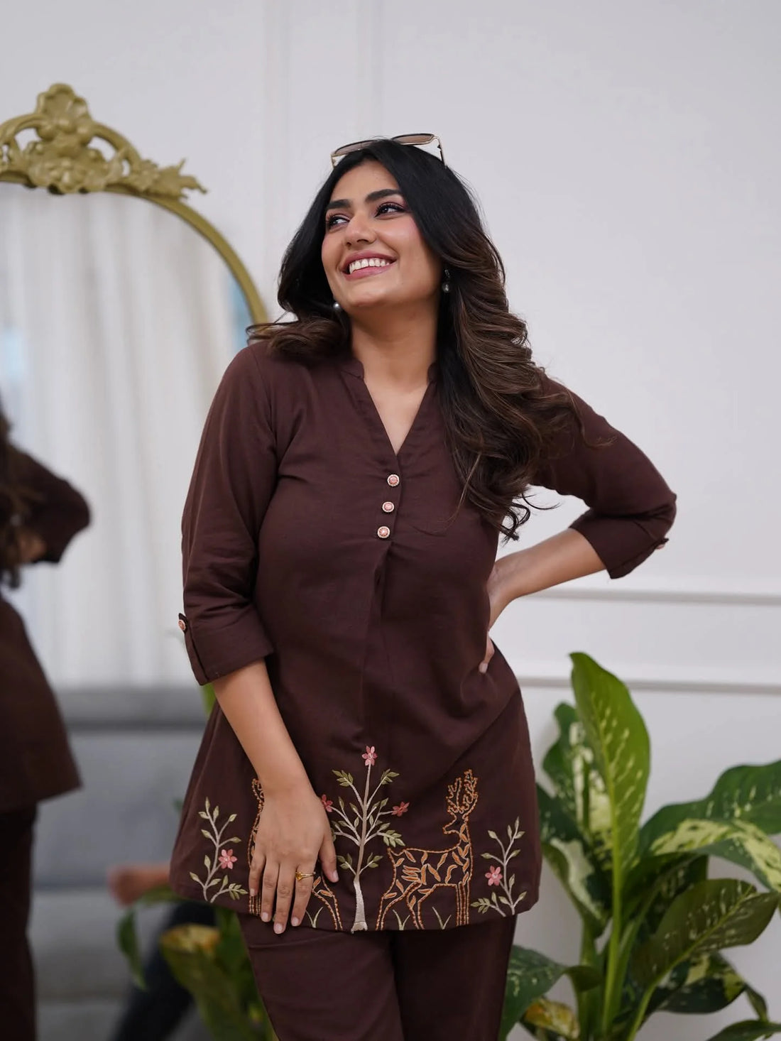 Embroidered Cotton Co-Ord Set for Women