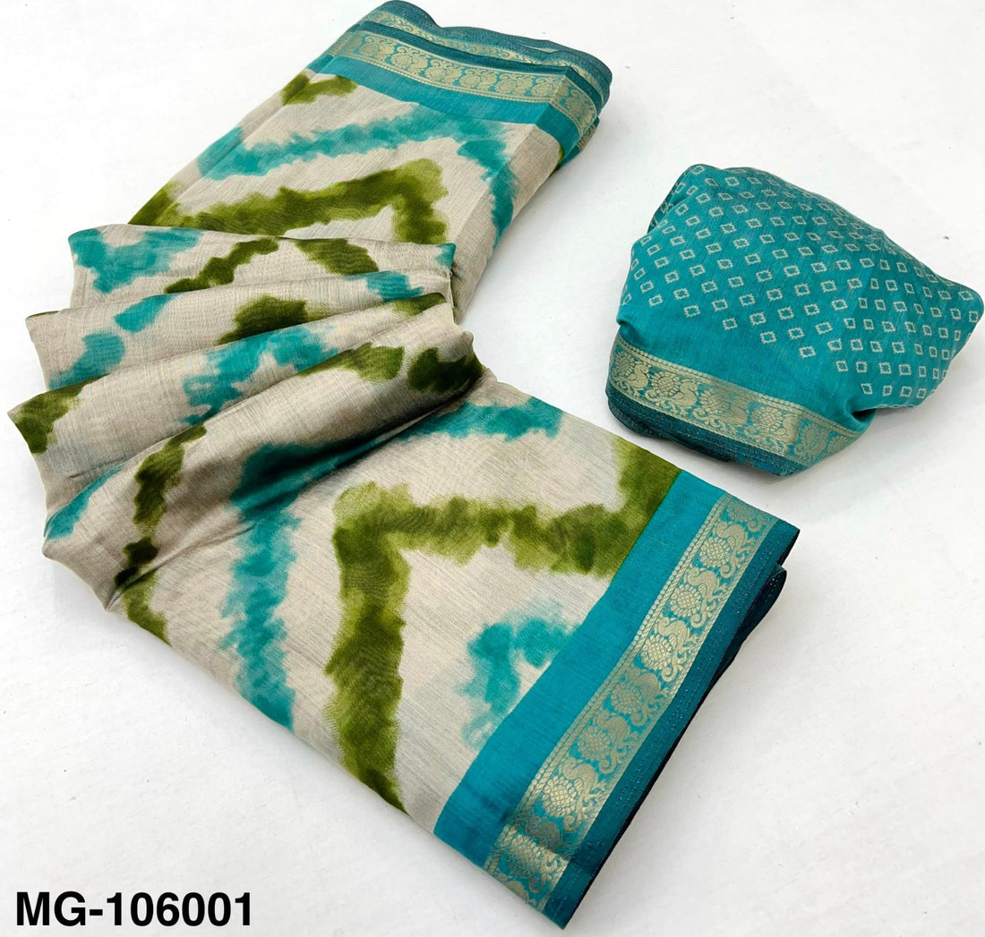 Super Trending Kazari Mangalgiri Leheriya Cotton Saree
