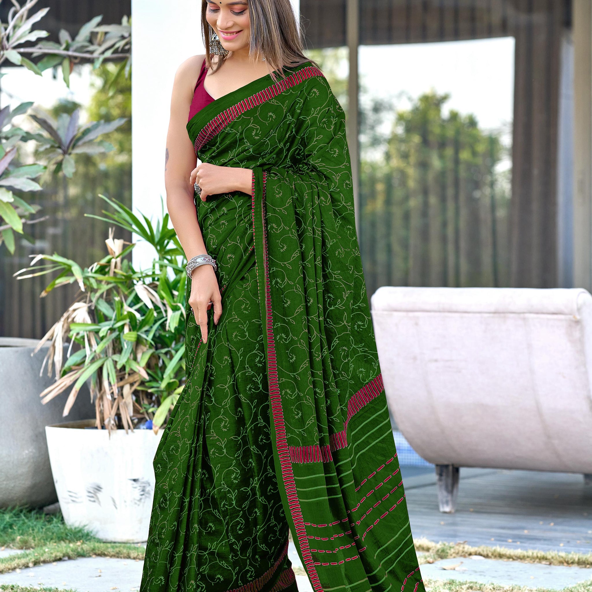 Ajrakh Fancy Hand Block Mulmul Cotton Sarees – Feel the Luxury of Soft Cotton