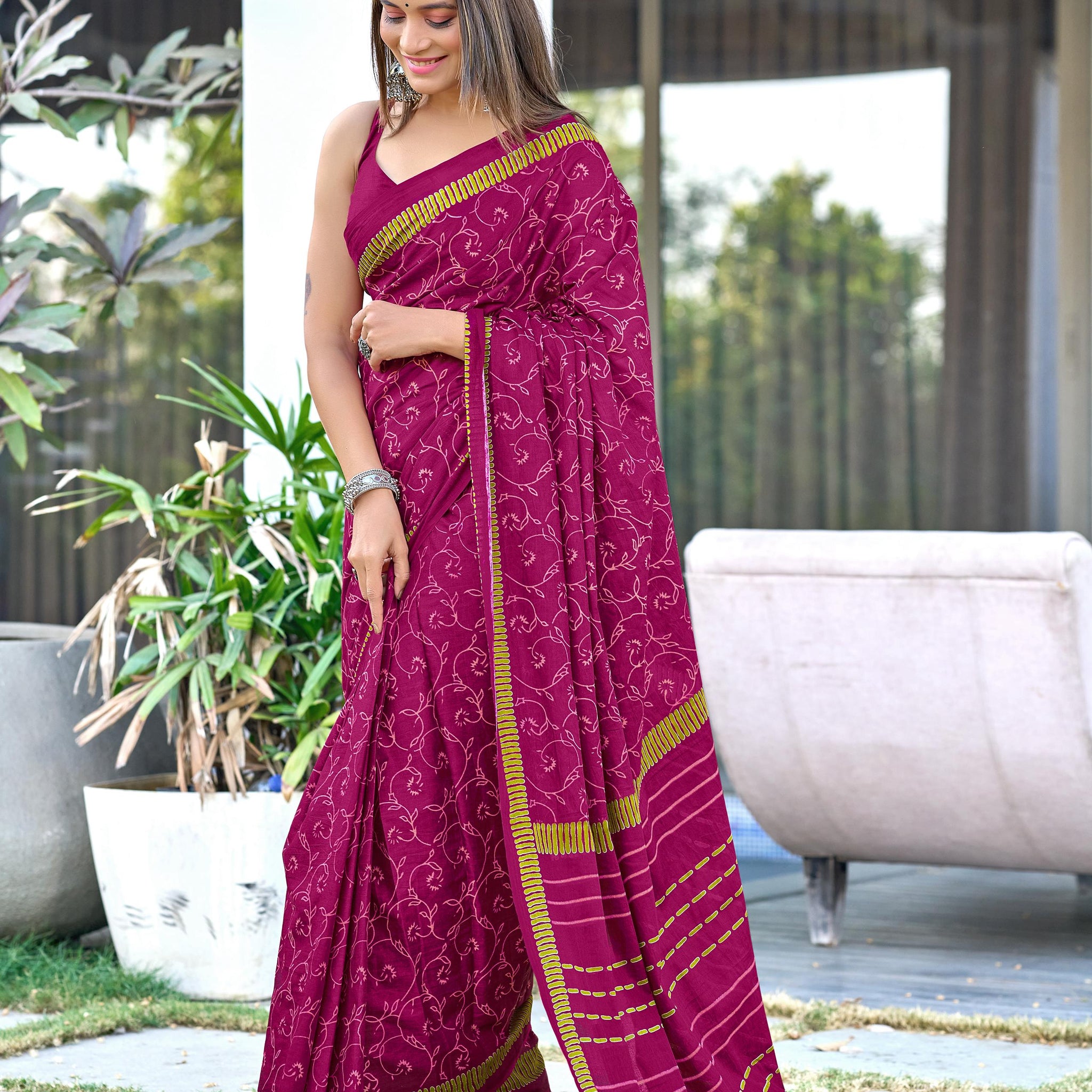 Ajrakh Fancy Hand Block Mulmul Cotton Sarees – Feel the Luxury of Soft Cotton