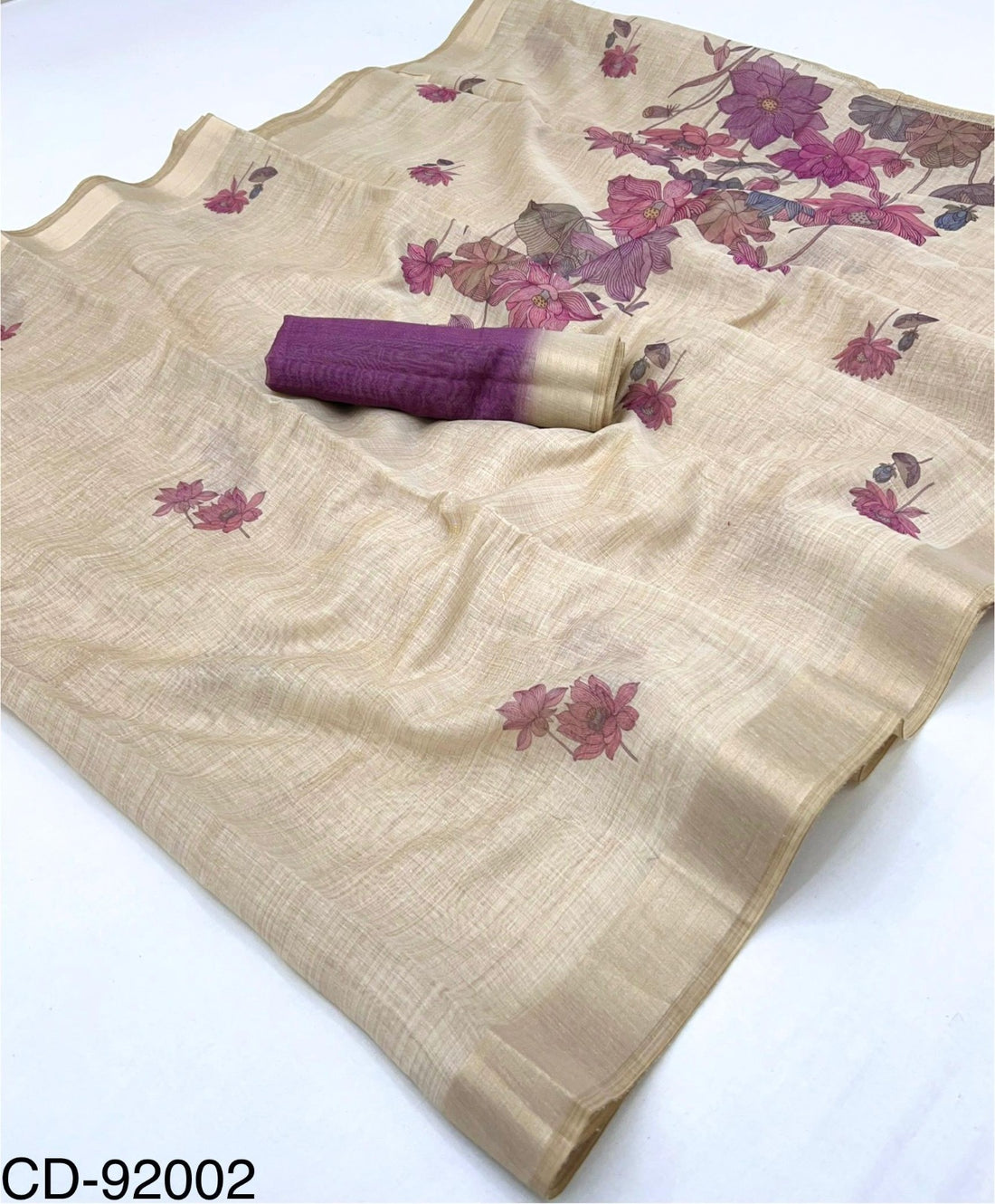 RajMata Chanderi Cotton Digital Floral Print Saree