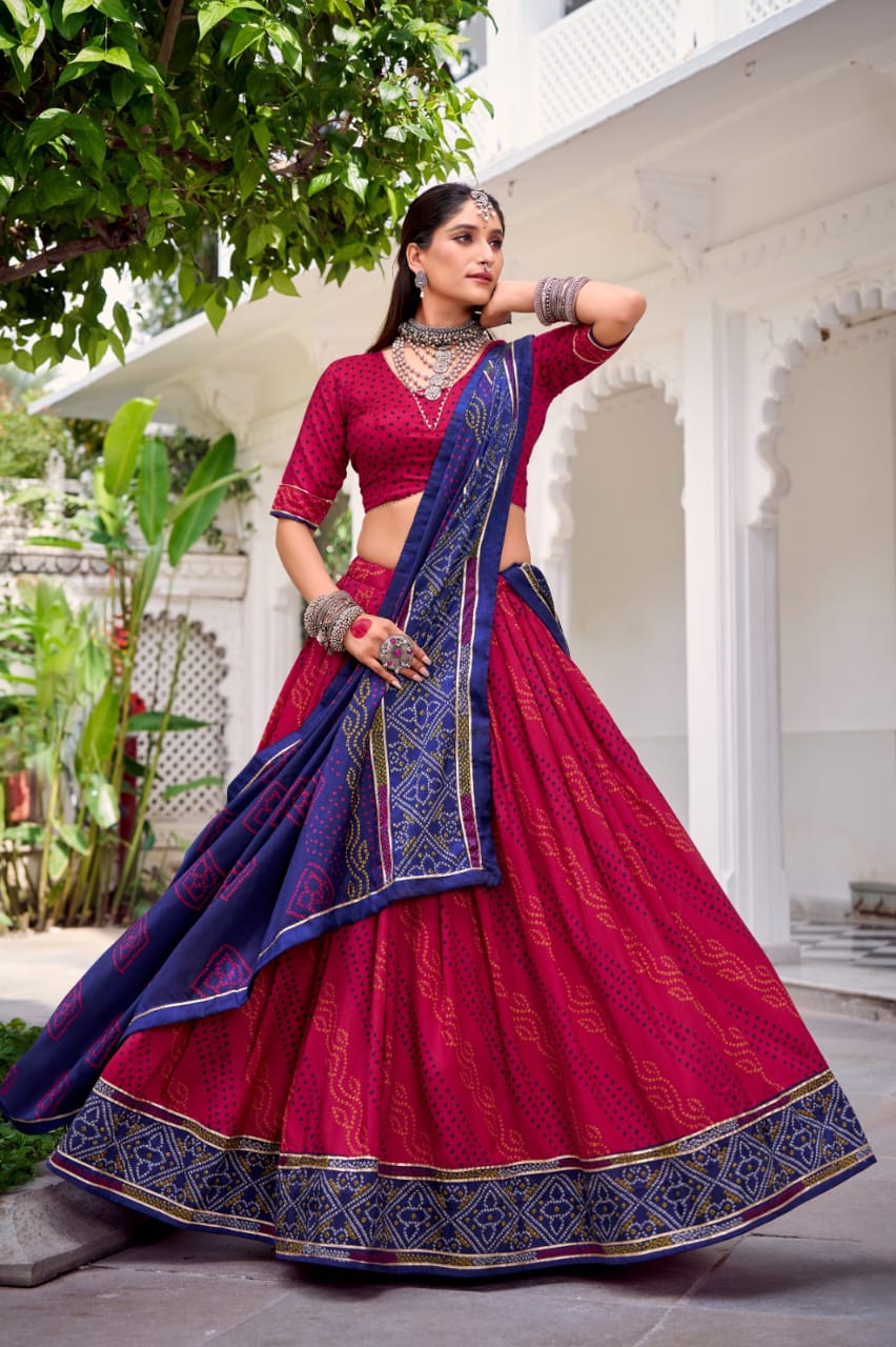 Bold Bandhani Prints with Regal Gotta Patti Borders