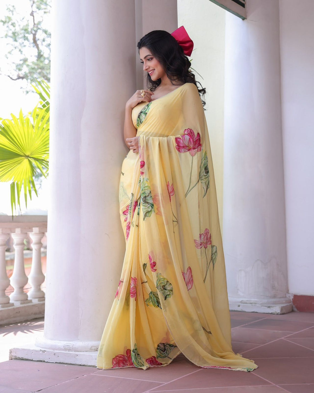 Exclusive Floral Handwork Saree – Soft Tebby Silk