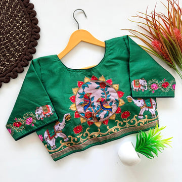 Pure Silk Printed Handcrafted Blouse