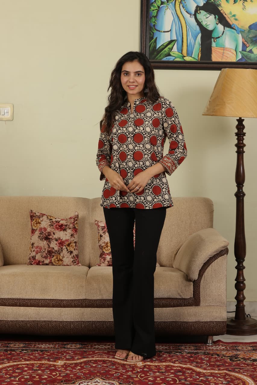 Hand-Printed Cotton Tops