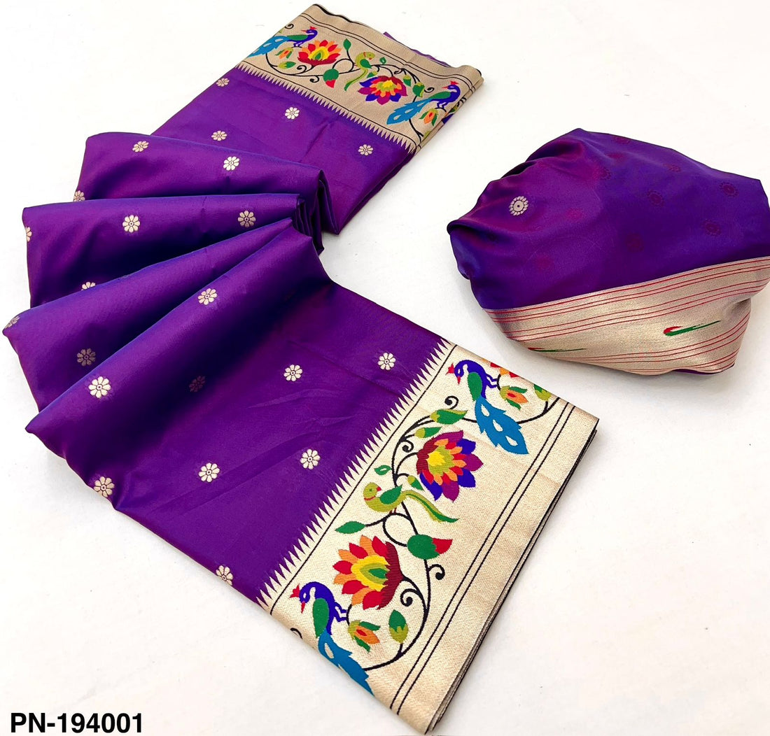 Traditional Festive Wear Paithani Silk Saree with Pure Zari Weaving