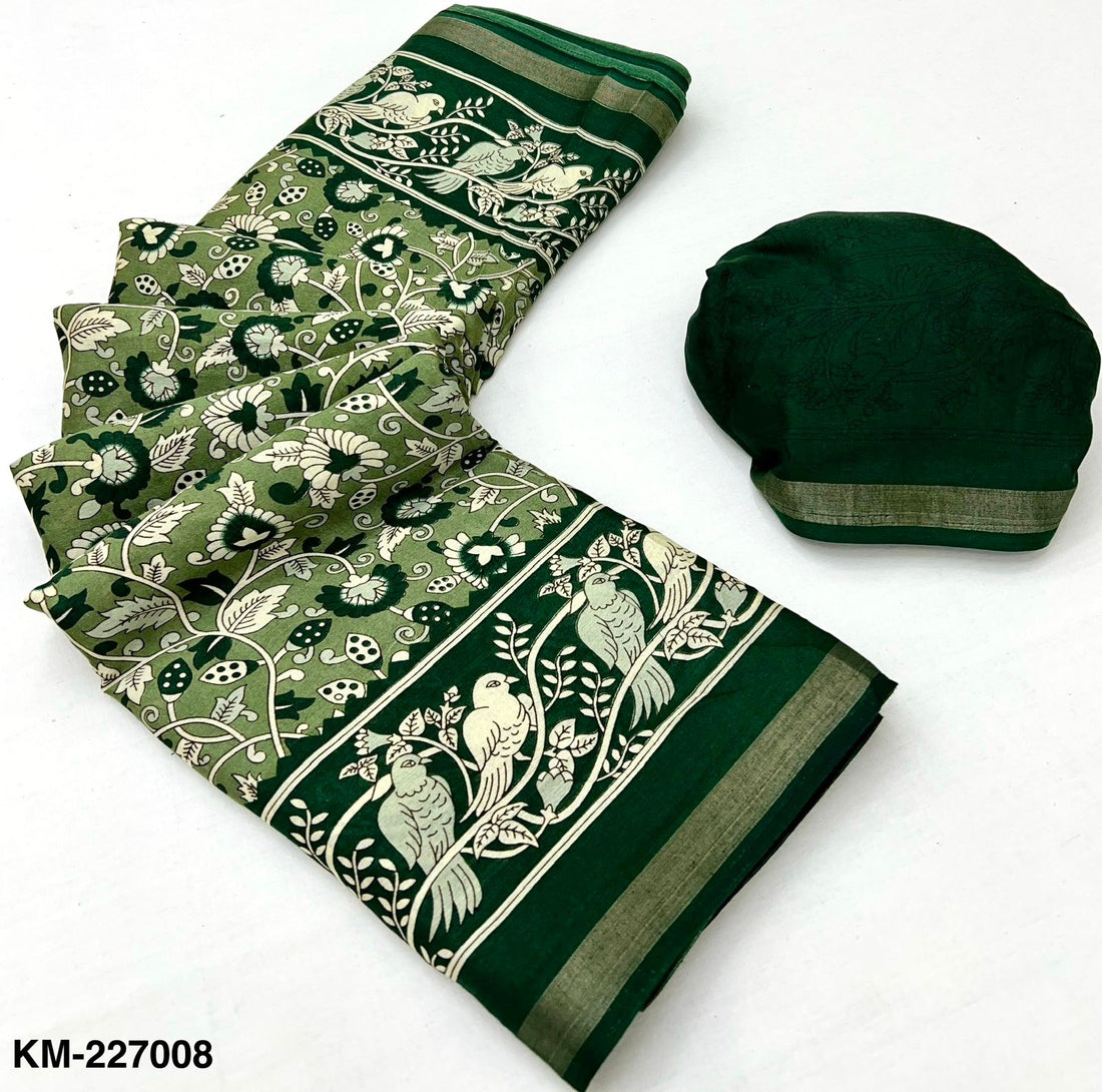 Kashmira Malmal Soft Cotton Kalamkari Saree