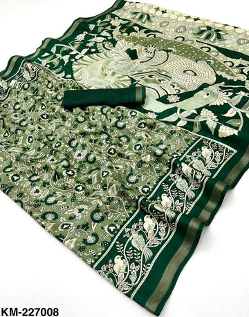 Kashmira Malmal Soft Cotton Kalamkari Saree
