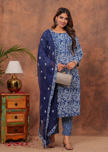Elegant Hand Block Printed Cotton Kurti Sets