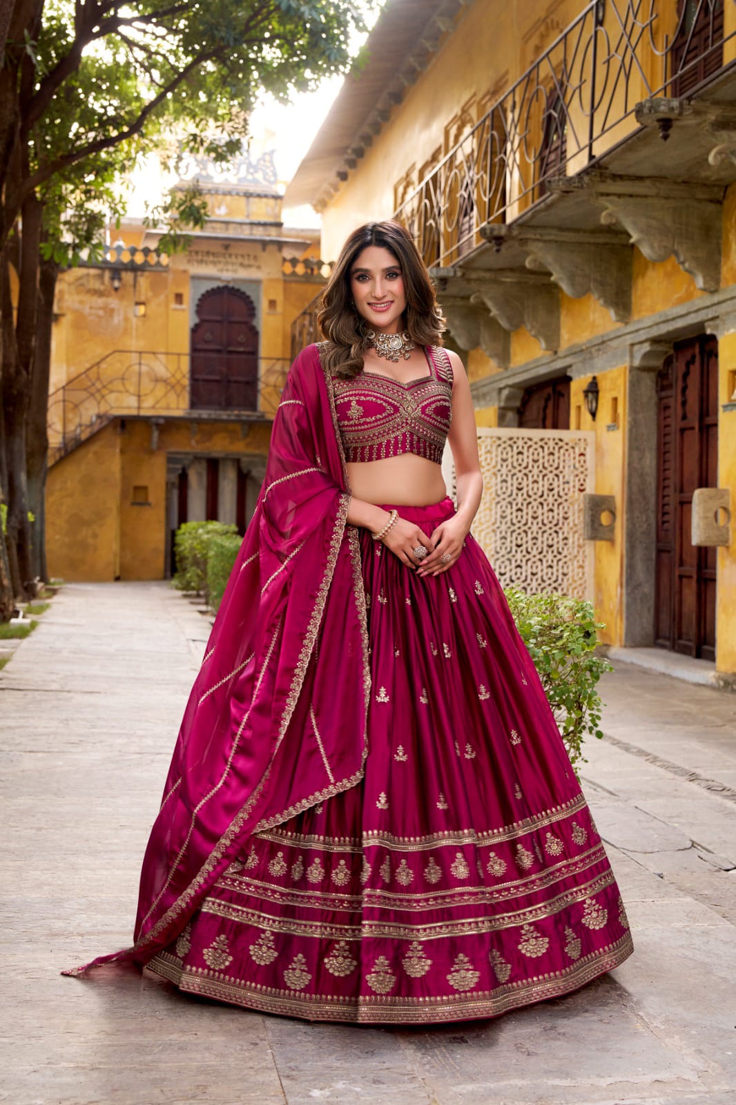 AVERI Rangoli Embroidered Wedding Lehenga Choli with Dupatta