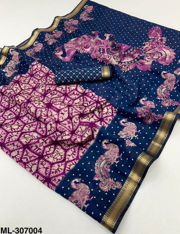 Kazari Series Soft Mul Cotton Printed Saree with Zari Border