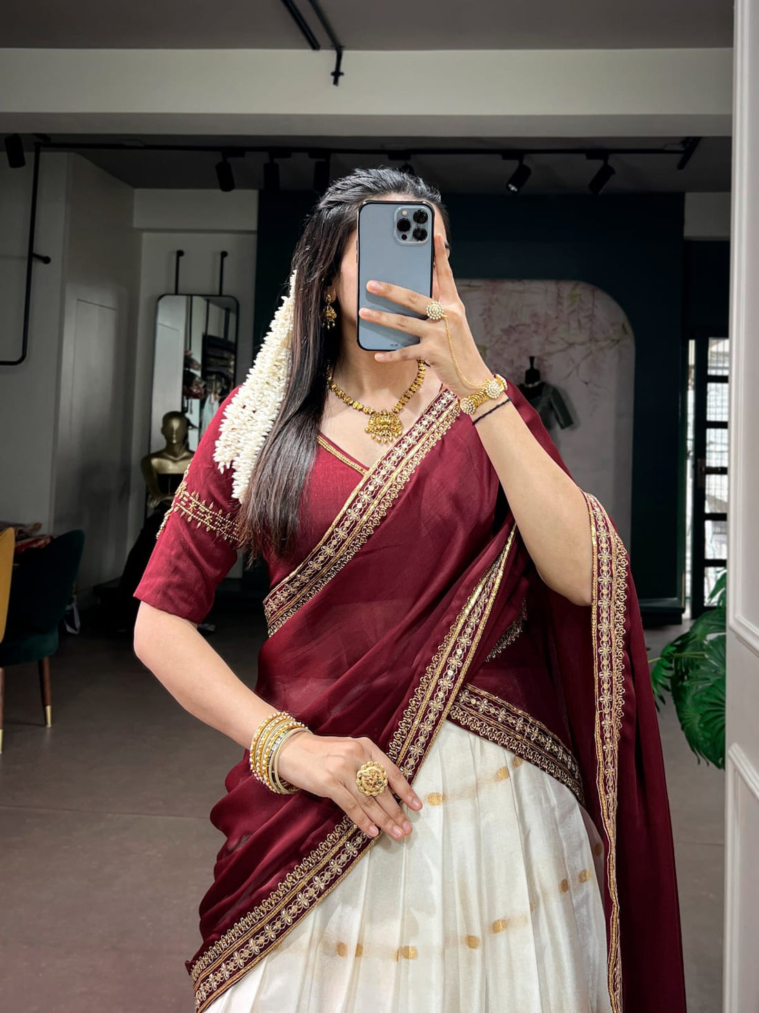 Faddism Silk Cotton Lehenga Choli with Zari Border