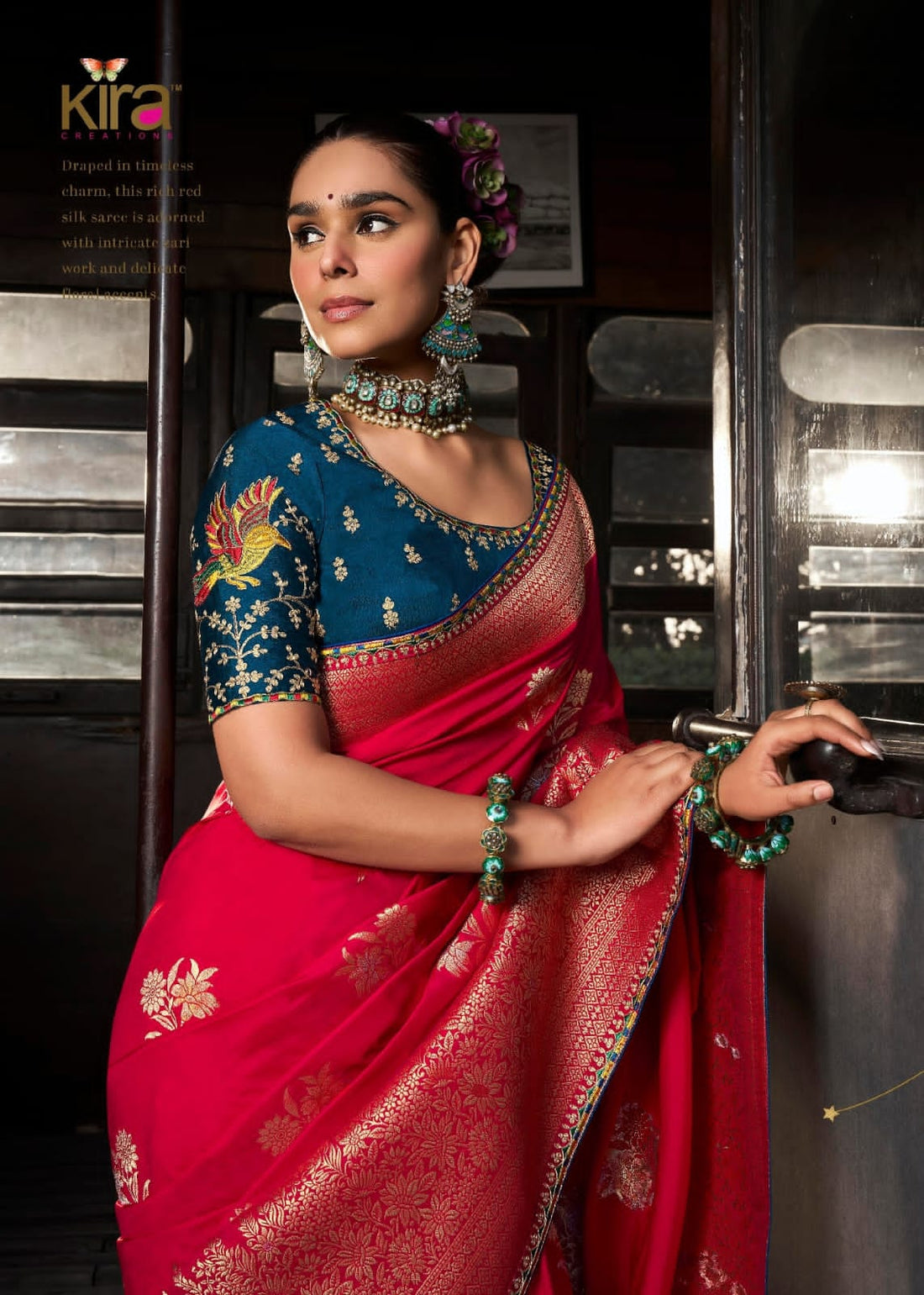 Luxurious Soft Dola Viscous Silk Saree with 3D Weaved Pallu & Embroidered Blouse