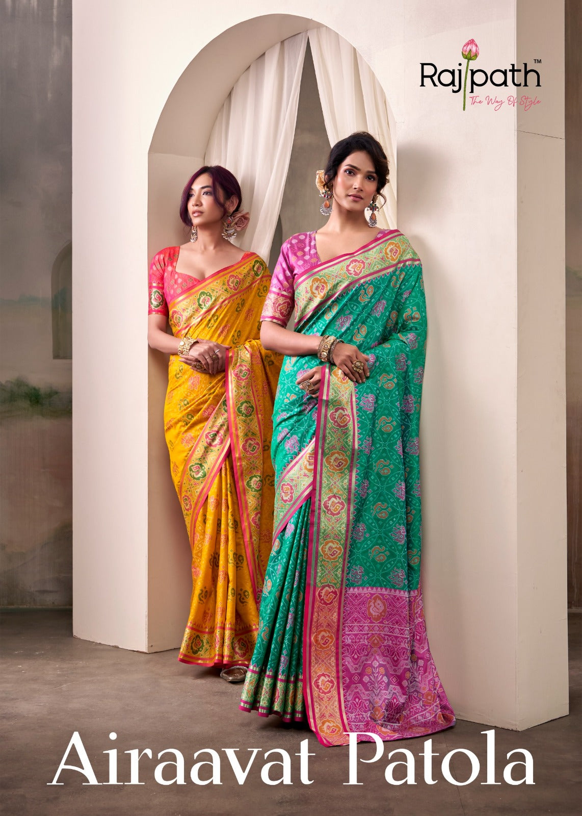 AIRAAVAT Premium Woven Patola Silk Saree
