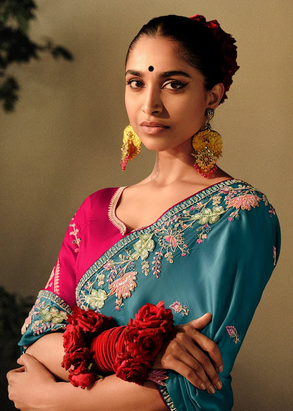 Saawariya Blue Fancy Dola Silk Designer Saree