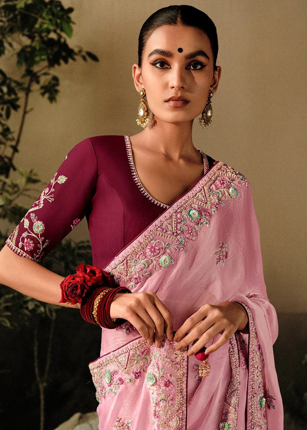 Saawariya Pink Fancy Dola Silk Designer Saree